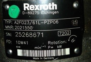 Ανθεκτικό στη διάβρωση A2fo23 Serise Υδραυλική αντλία με έμβολο Ανταλλακτικά για γερανό